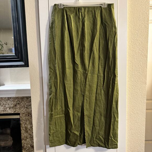 HOUSE OF HARLOW 1960 Linen Blend GREEN TWO PIECE Skirt SET Size Small - Picture 6 of 9